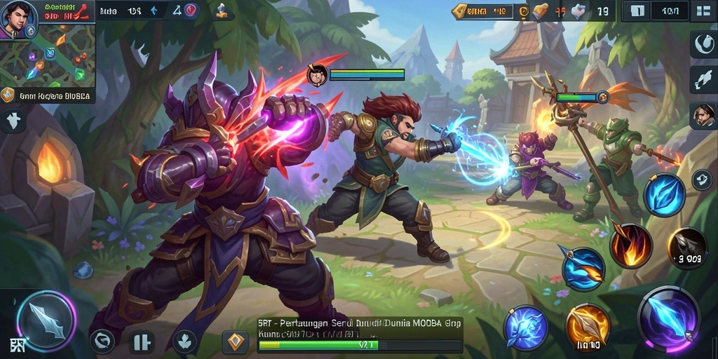 Screenshot gameplay 5RT saat pertarungan epik antar tim.