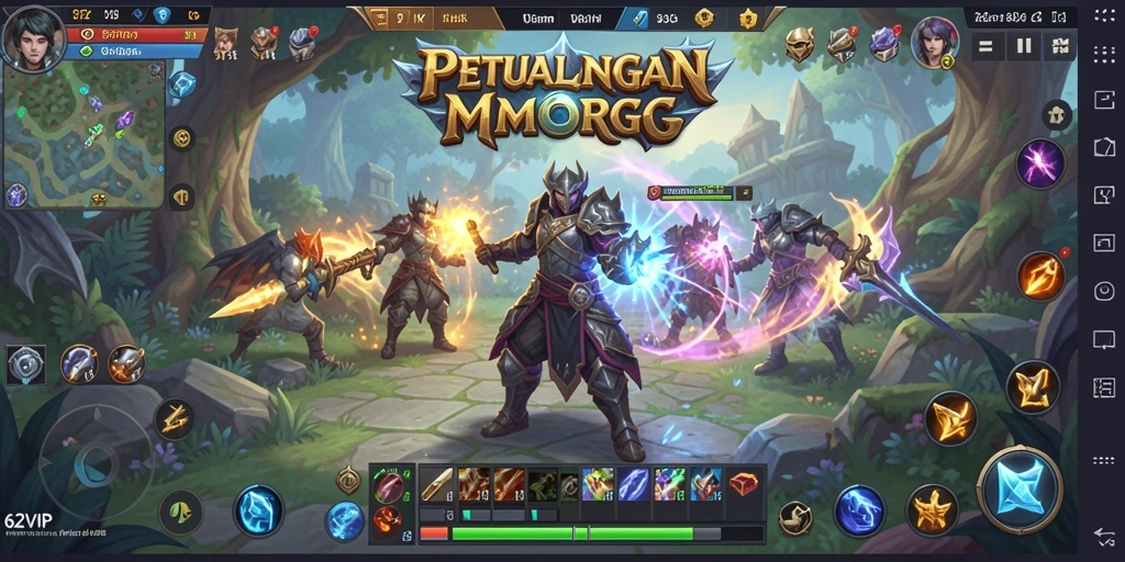 Screenshot 62VIP menampilkan aksi seru di dunia MMORPG.