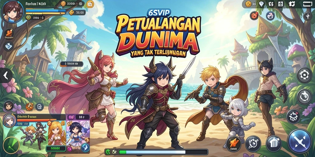 Tampilan menakjubkan dari gameplay 6SVIP dengan karakter anime.