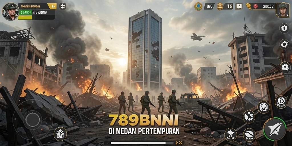 Tangkapan layar 789BNI menampilkan intensitas pertempuran Tower Defense yang menegangkan.