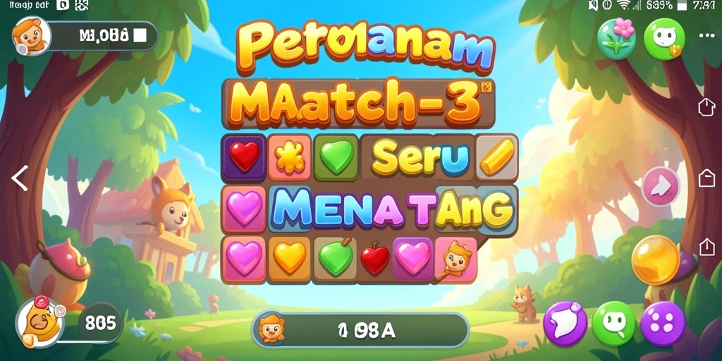 Screenshot gameplay 898A dengan tantangan Match-3 yang seru.