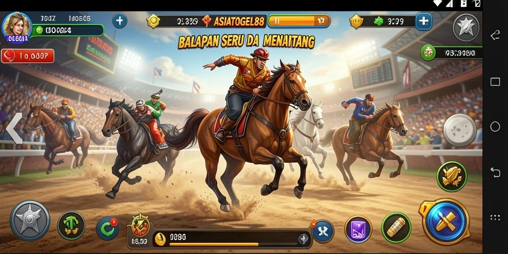 Tampilan gameplay seru di lintasan balap ASIATOGEL88 yang menegangkan.