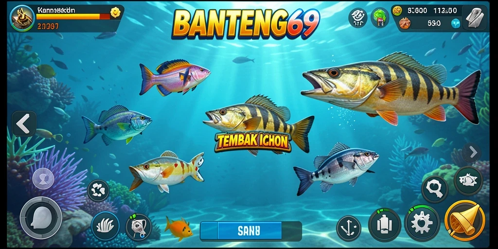 Screenshot gameplay BANTENG69 menunjukkan aksi seru tembak ikan.