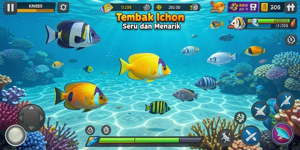 Gameplay KNO89 yang seru dengan aksi menembak ikan.