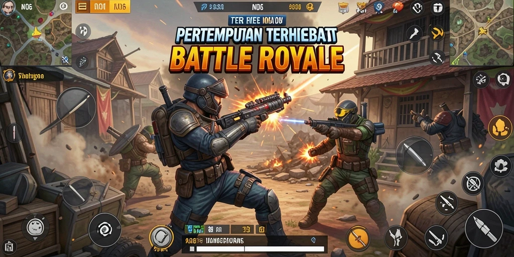 Gameplay N06 yang menegangkan dalam pertempuran Battle Royale.