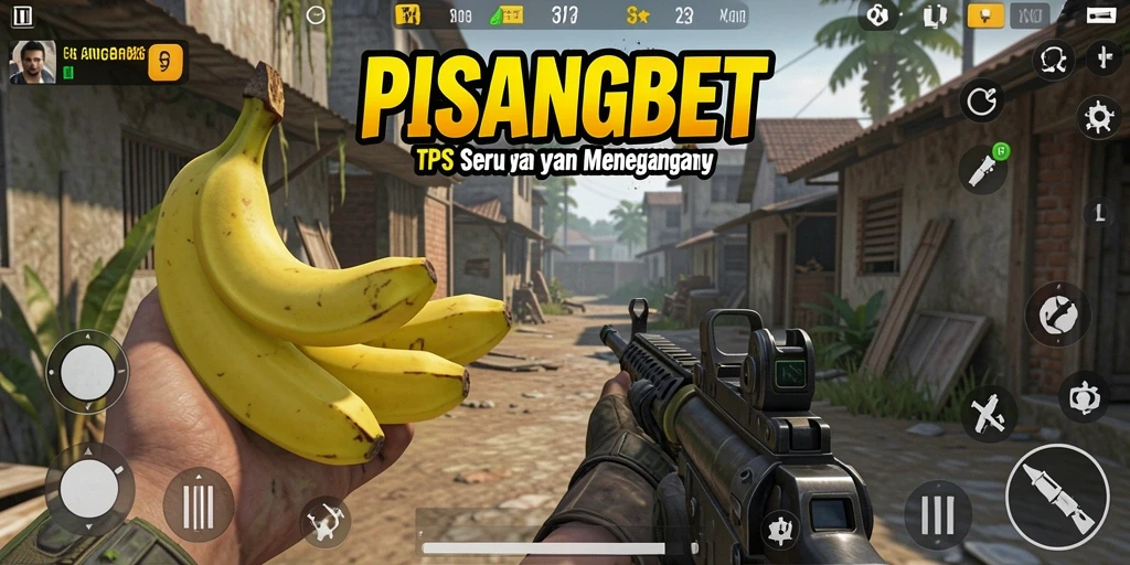 Screenshot gameplay PISANGBET menampilkan aksi menegangkan dalam pertempuran TPS.
