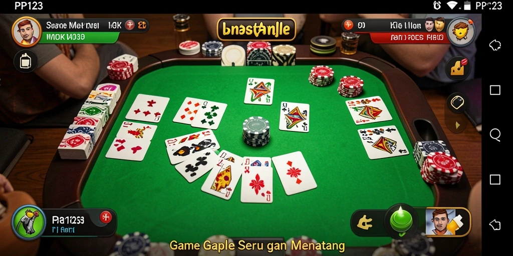 Screenshot PP123 menampilkan gameplay seru permainan Gaple.