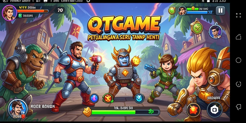 Tangkapan layar QTGAME menampilkan aksi gameplay yang cepat dan menyenangkan.