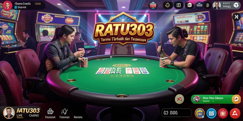Tampilan gameplay Live Casino yang seru dan interaktif di RATU303.