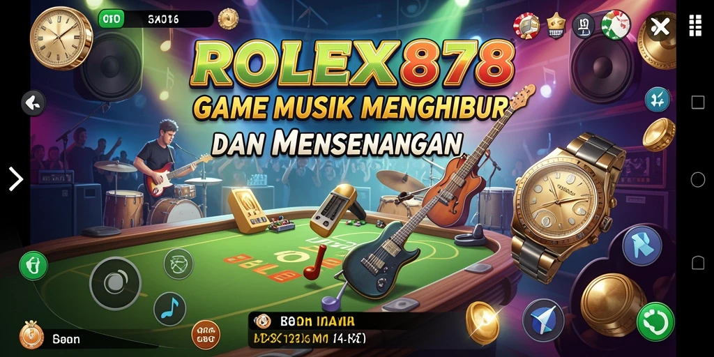 Tampilan menarik dari gameplay musik di ROLEX878 menunjukkan keseruan dan interaksi pengguna.