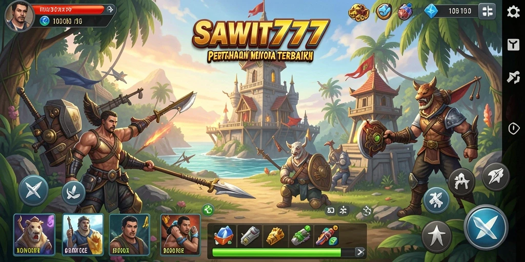 Tangkapan layar gameplay SAWIT777 menampilkan menara yang kuat dan serangan musuh yang mendebarkan.