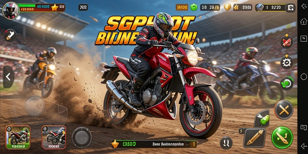 Gameplay seru SGPSLOT dengan balapan motor yang mendebarkan.