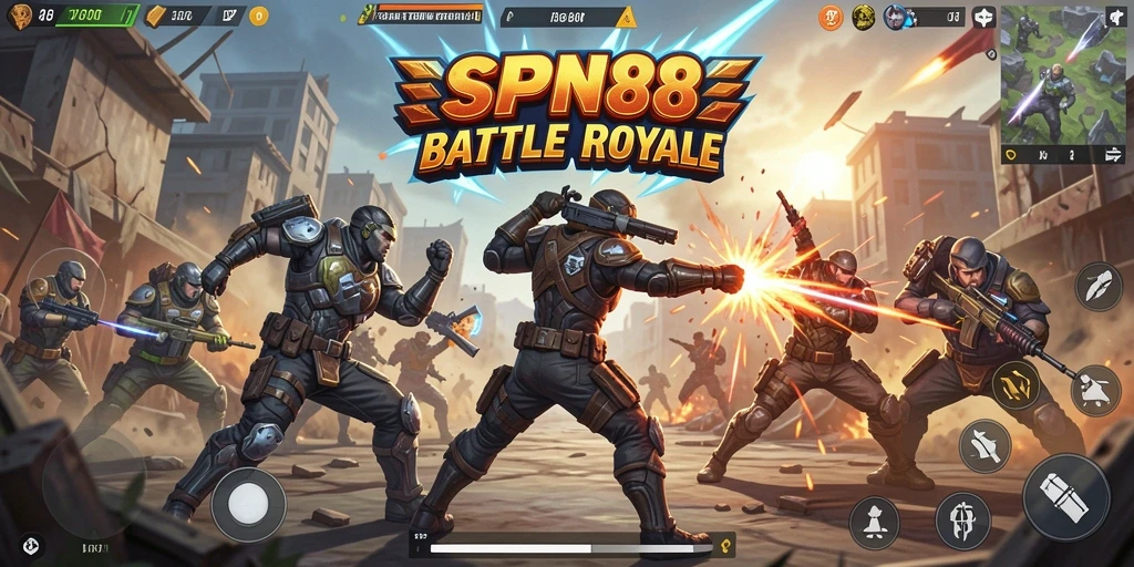 Gameplay mendebarkan di arena Battle Royale SPN88.