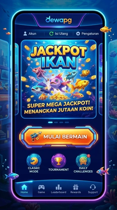 Tampilan utama aplikasi dewapg dengan menu navigasi yang sederhana.